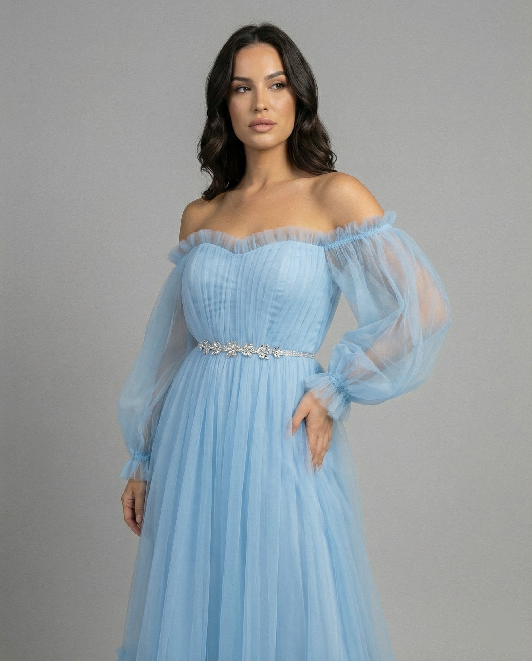 R&B | Elegantes Formelles Einfarbiges Patchwork Off-Shoulder Abendkleid Kleider - 3 Farben