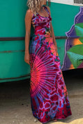 R&B | Lässiges Print Rückenausschnitt U Neck Weste Kleid Kleider - 3 Farben