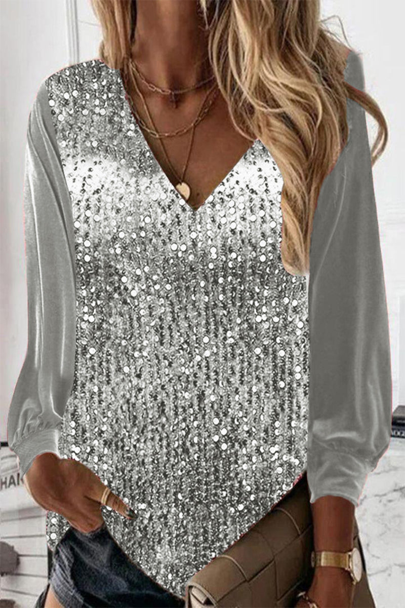 Heidi-Mode | Schlichte Glitzerbluse