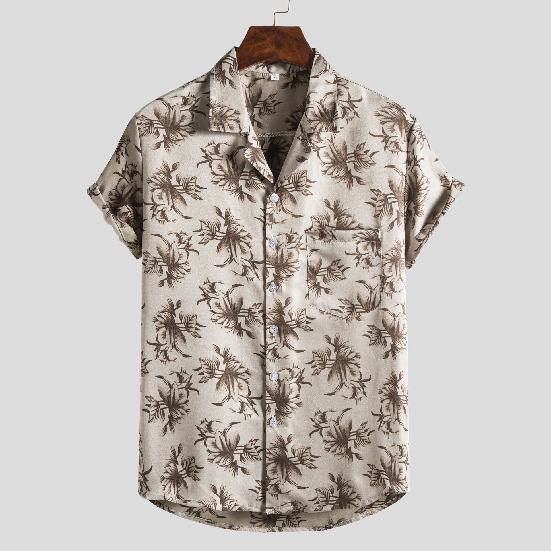 Herren Kurzarmhemd mit floralem Allover-Print und lockerer Passform