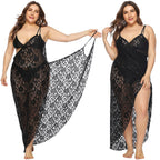 Damen Transparentes Spitzenstrandkleid R&B