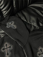 R&B | Hoodie mit Reißverschluss Und Strass-Kreuzmuster