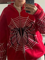 R&B | Hoodie mit Reißverschluss Und Spider-Logo