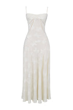 Retro Cremefarbene Maxi Kleid Mit Spitzeneinsatz hinten