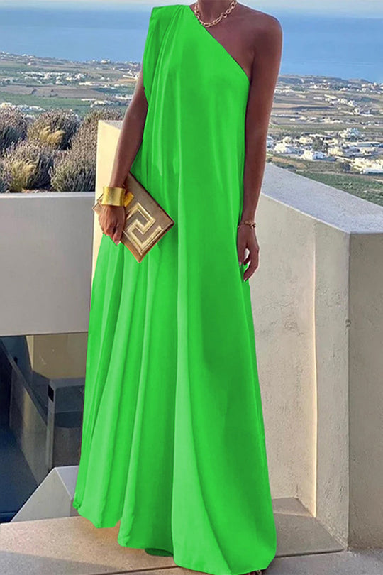 R&B | Elegante Einfachheit Solid Asymmetrischer Schräger Kragen Abendkleid Kleider - 3 Farben