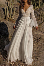 R&B | Sexy Einfarbig Spitze V-Ausschnitt Abendkleid Kleider