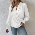 Stilvoller Blusenpullover mit überkreuztem Design | Festliche Bluse für Damen