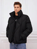 R&B | Gepolsterte Jacke mit Hohem Kragen Reißverschluss Warm und Modern