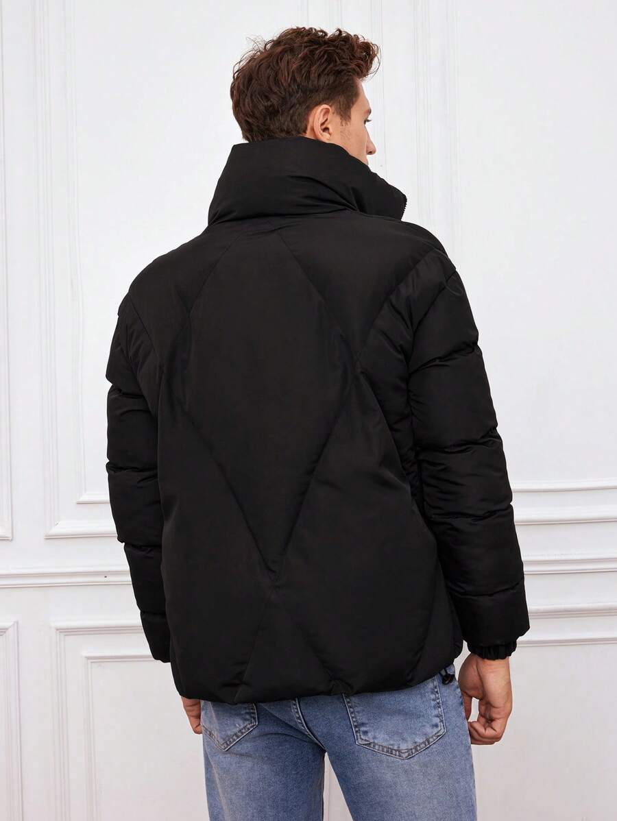 R&B | Gepolsterte Jacke mit Hohem Kragen Reißverschluss Warm und Modern