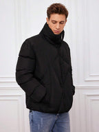 R&B | Gepolsterte Jacke mit Hohem Kragen Reißverschluss Warm und Modern