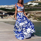 Damen Elegantes Maxikleid mit fließendem Saum und verspieltem Blumenmuster R&B