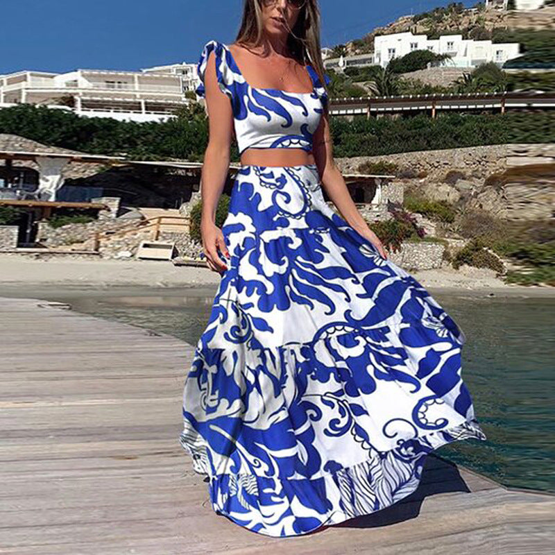 Damen Elegantes Maxikleid mit fließendem Saum und verspieltem Blumenmuster R&B