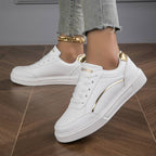 R&B | Sneaker Weiße Sneaker mit Gold/Silber Details