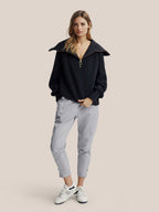 R&B | Half-zip Bluse Baumwolle Modern, Komfortabel
