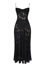 Retro Cremefarbene Maxi Kleid Mit Spitzeneinsatz hinten