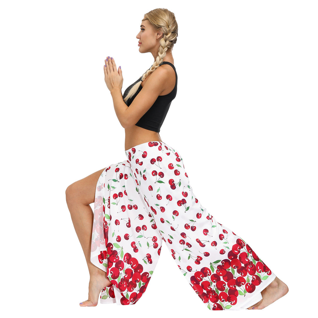 Damen Eleganter Maxi-Rock mit Floralprint und seitlichen Schlitzen R&B