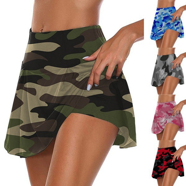 Damen sportlicher Minirock mit Taschen und elegantem Camouflage-Design R&B
