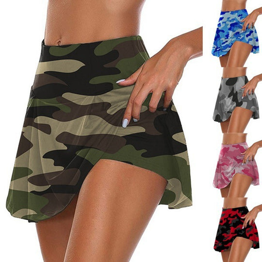 Damen sportlicher Minirock mit Taschen und elegantem Camouflage-Design R&B