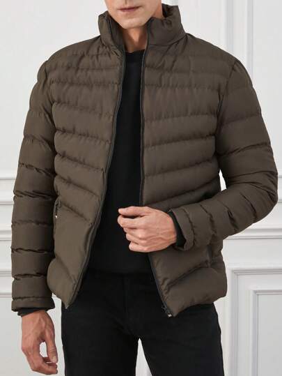 R&B | Gepolsterte Jacke mit Hohem Kragen Reißverschluss Warm und Leichtgewicht
