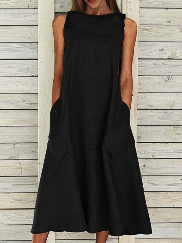 Damen luftiges Maxikleid mit praktischen Seitentaschen R&B