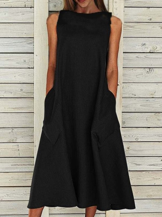 Damen luftiges Maxikleid mit praktischen Seitentaschen R&B