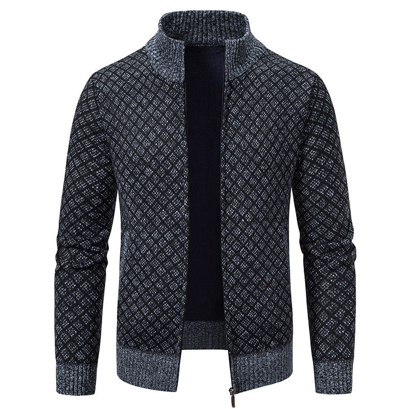R&B | Lässige karierte Jacke mit hohem Kragen für Männer
