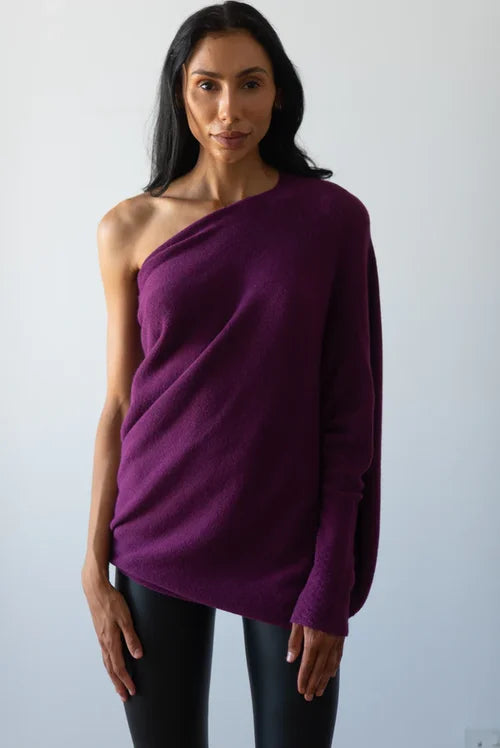 R&B | Asymmetrisch drapierter Pullover