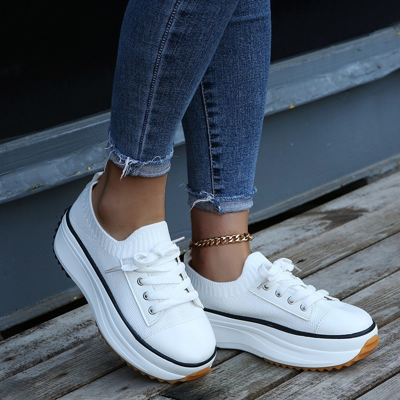 Thora Stilvolle Sneakers mit Dickeren Sohlen und Verstellbaren Schnürsenkeln R&B