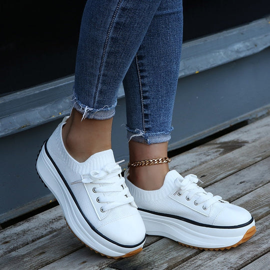Thora Stilvolle Sneakers mit Dickeren Sohlen und Verstellbaren Schnürsenkeln R&B