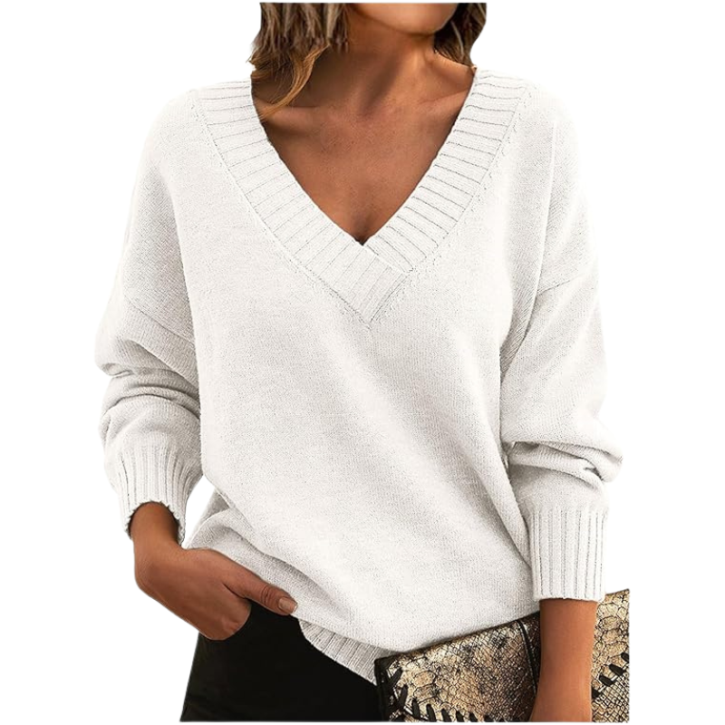 R&B | V-Neck Pullover - Elegante Strickpullover Im Oversize-Stil für Alltag & Büro