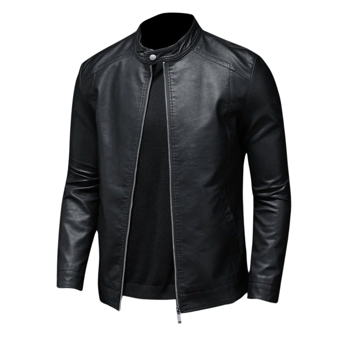 R&B | Trendig Leder Bikerjacke für Männer