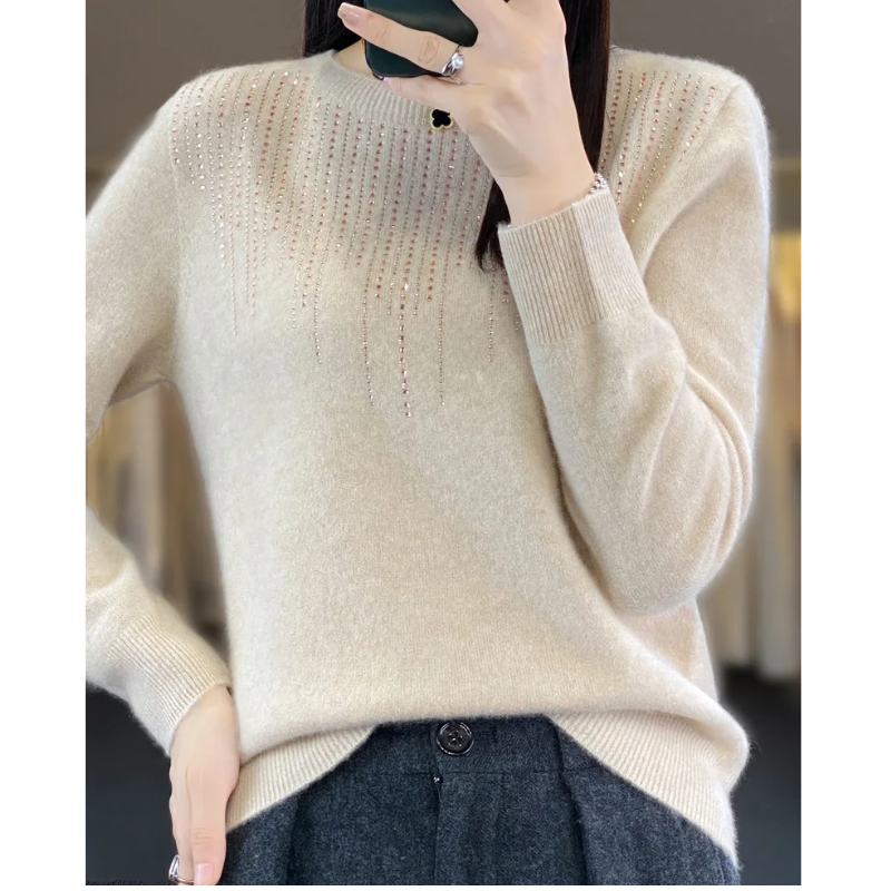 R&B | Sweatshirt - Weicher Strickpullover mit funkelnden Details