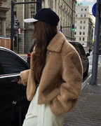 R&B | Flauschiger Fell Mantel Damen