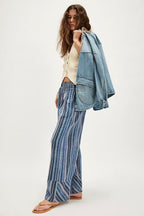 R&B | Gestreifte Hose mit weitem Bein