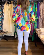 R&B | Bunte Langärmlige Bluse mit Print