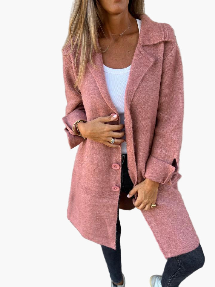 R&B | Mantel mit Elegantem Revers - Langer Übergangsjacke für Alltag und Büro