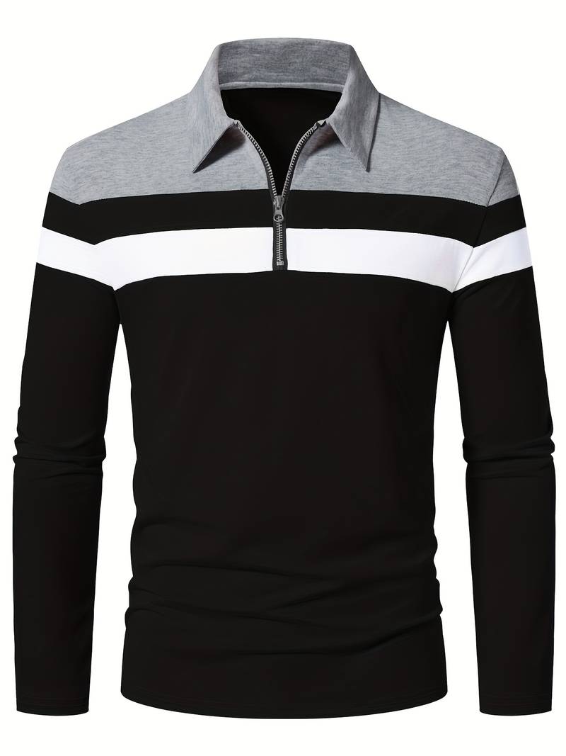 EB – langärmliges poloshirt mit reißverschluss
