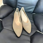 Charmaine | Damen Mode flache Schuhe, Casual Pointed Toe Knit Flats R&B