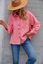 R&B | Raw Hem Kragen Denimjacke