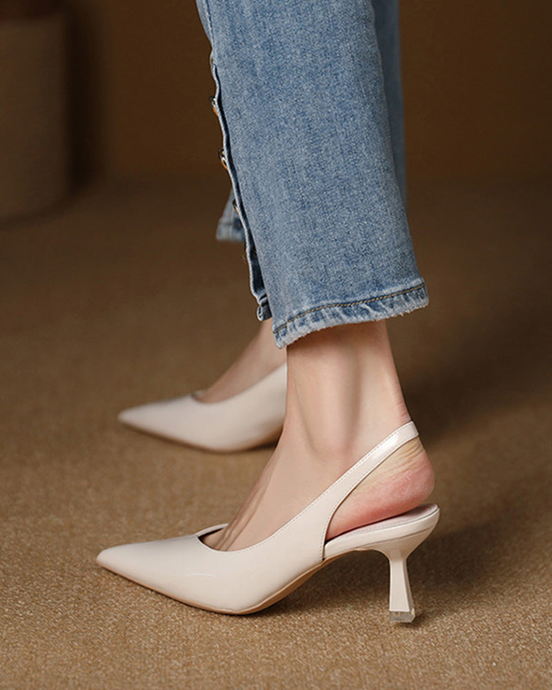 R&B | Einfarbige, Temperamentvolle High Heels mit Spitzer Zehenpartie