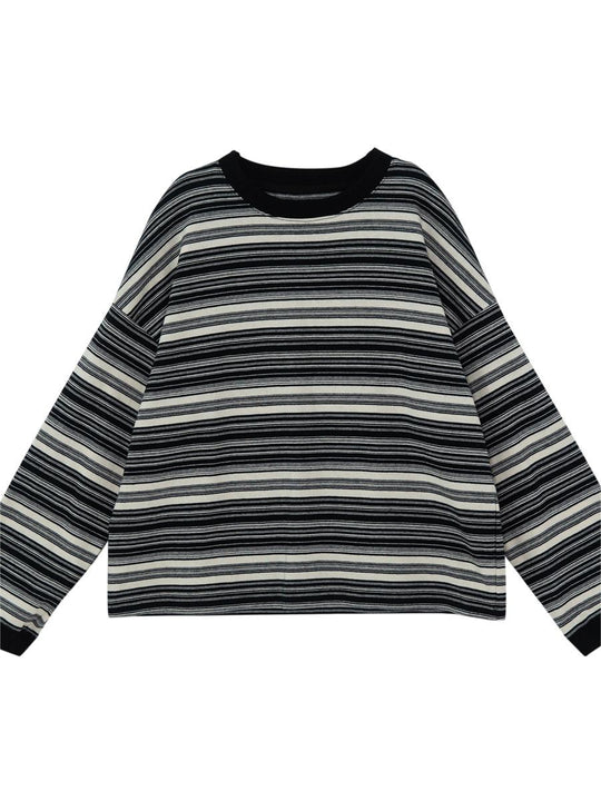 R&B | Oversized Pullover mit Rundhalsausschnitt Und Streifen