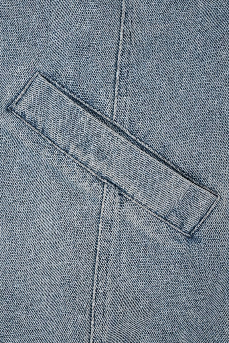 R&B | Solide Patchwork Umlegekragen Langarm Reguläre Denimjacke