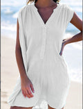 Damen lässiges Strandkleid mit Knopfdetails R&B