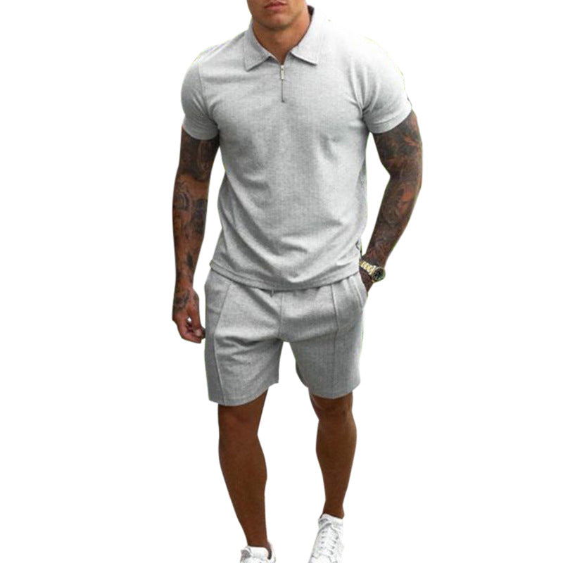 Herren Poloshirt und Shorts Set R&B