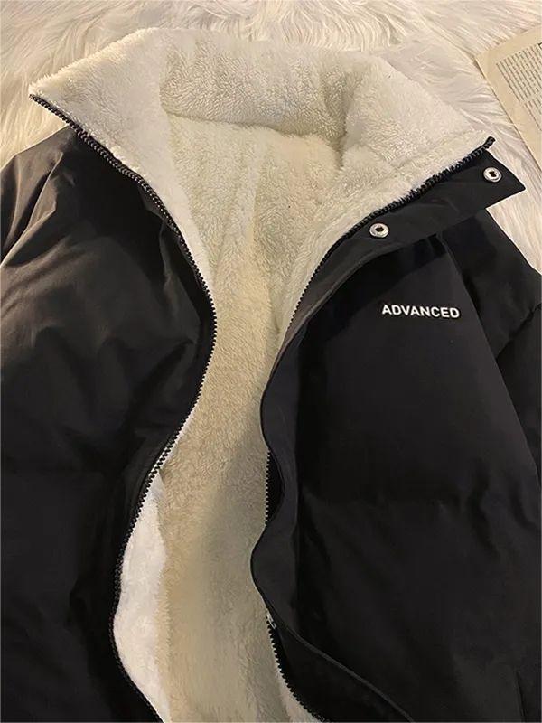 R&B | Einfarbige Kurze Gep Quiltete Jacke mit Hohem Kragen Und Reißverschluss
