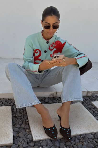 R&B | Gemütlicher Strand Strickcardigan mit Nautischem Oktopusdesign