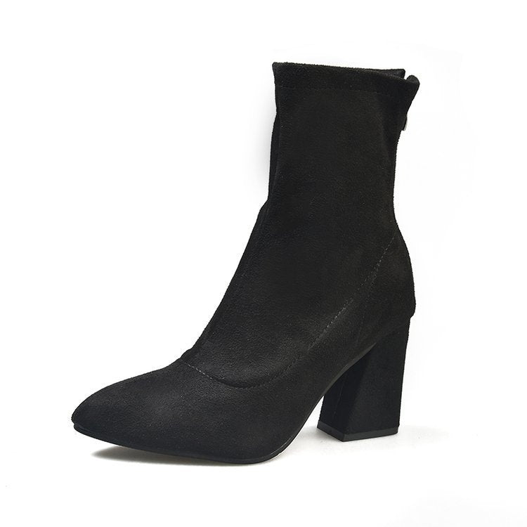 Damen elegante Stiefeletten mit komfortablem Blockabsatz R&B