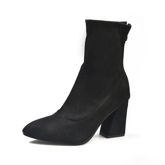 Damen elegante Stiefeletten mit komfortablem Blockabsatz R&B