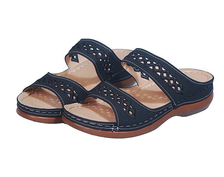 Damen bequeme Pantolette mit raffiniertem Schnitt und atmungsaktivem Obermaterial R&B