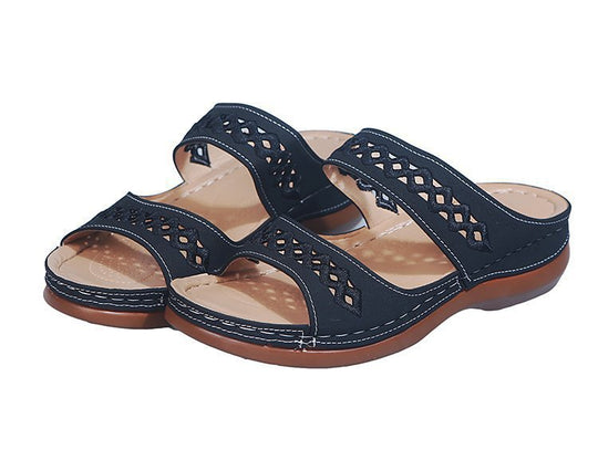 Damen bequeme Pantolette mit raffiniertem Schnitt und atmungsaktivem Obermaterial R&B